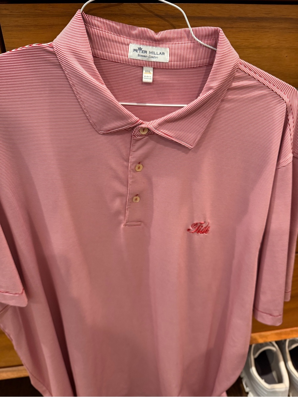 Peter Millar Men's Rose Pink Striped Polo